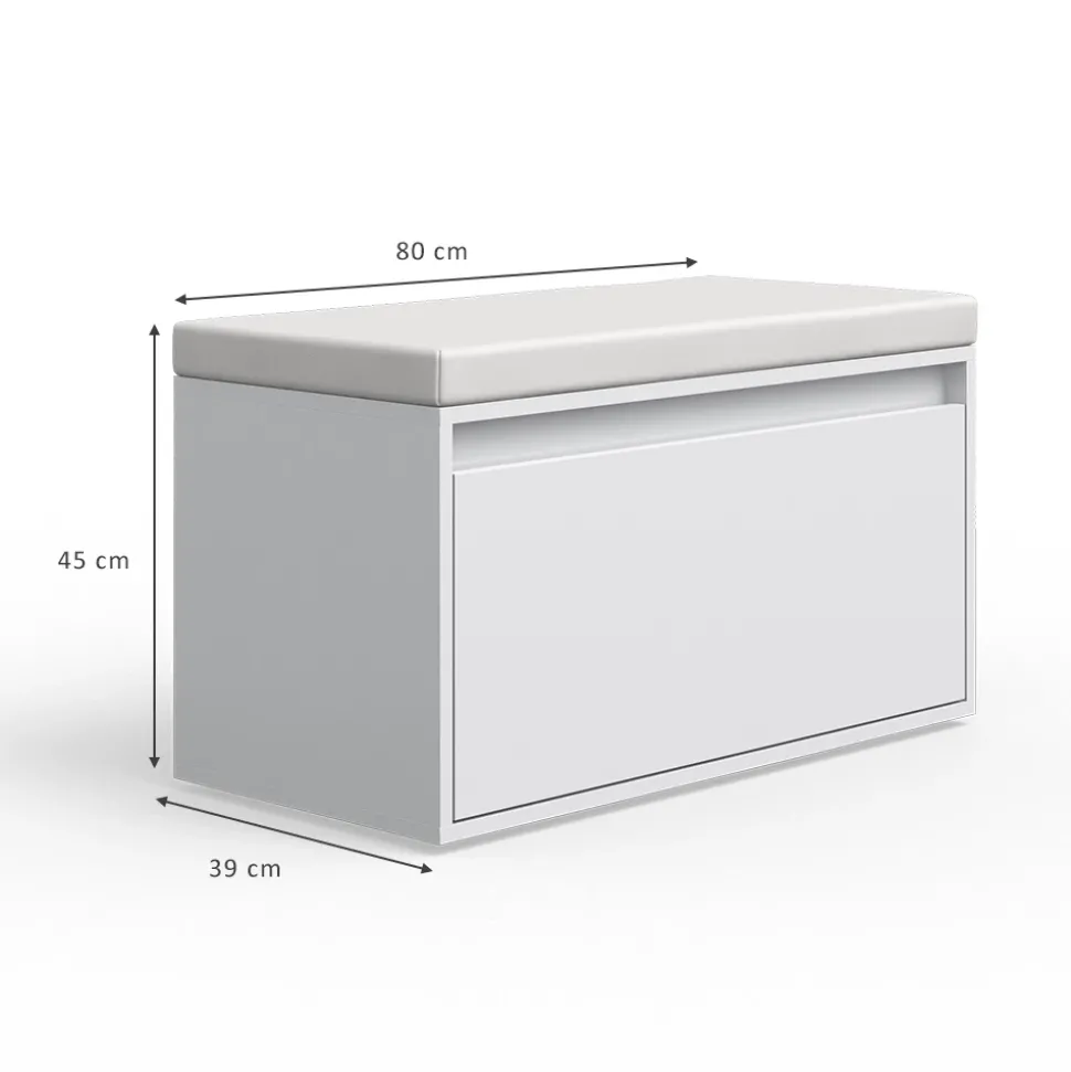 Schuhbank Iker Weiß 80 x 45 cm Vicco