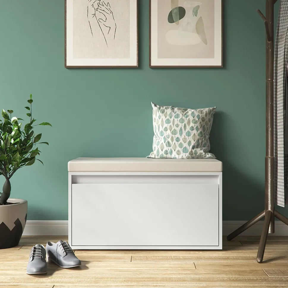 Schuhbank Iker Weiß 80 x 45 cm Vicco