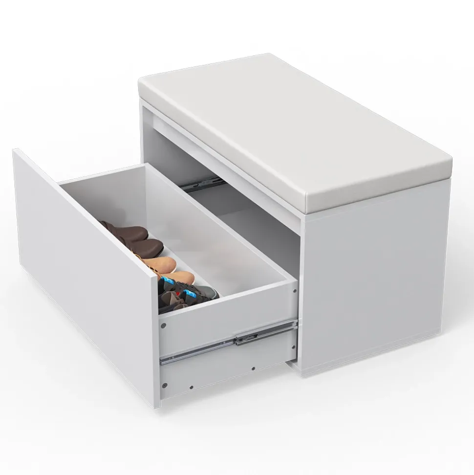 Schuhbank Iker Weiß 80 x 45 cm Vicco