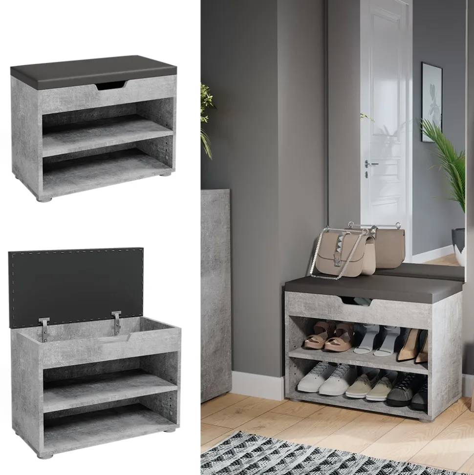 Schuhbank Rolfe Beton 60 x 45 cm Vicco