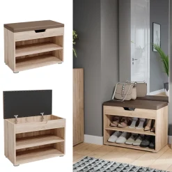 Schuhbank Rolfe Sonoma 60 x 45 cm Vicco