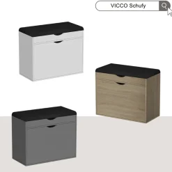 Schuhbank Schufy Sonoma 60 x 51 cm mit 2 Fächern Vicco