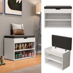 Schuhbank Titus Weiß 60 x 45 cm mit Auflage Vicco