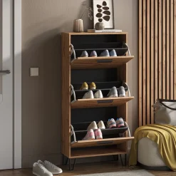 Schuhkipper Amber Eiche Wotan 62 x 130 cm mit 3 Fächern Vicco