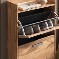 Schuhkipper Amber Eiche Wotan 59.8 x 100 cm mit 2 Fächern Vicco