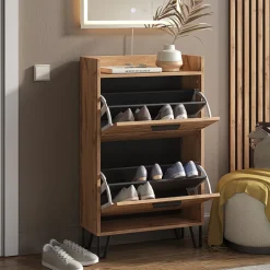 Schuhkipper Amber Eiche Wotan 59.8 x 100 cm mit 2 Fächern Vicco