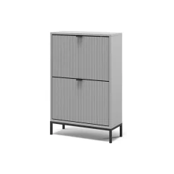 Schuhkipper Eliza Grau 60 x 92 cm mit 2 Klappschubladen Vicco