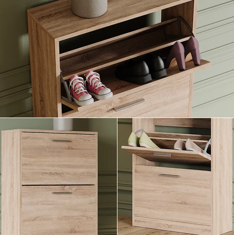 Schuhkipper Gizmo Sonoma 59 x 137 cm mit 4 Fächern Vicco