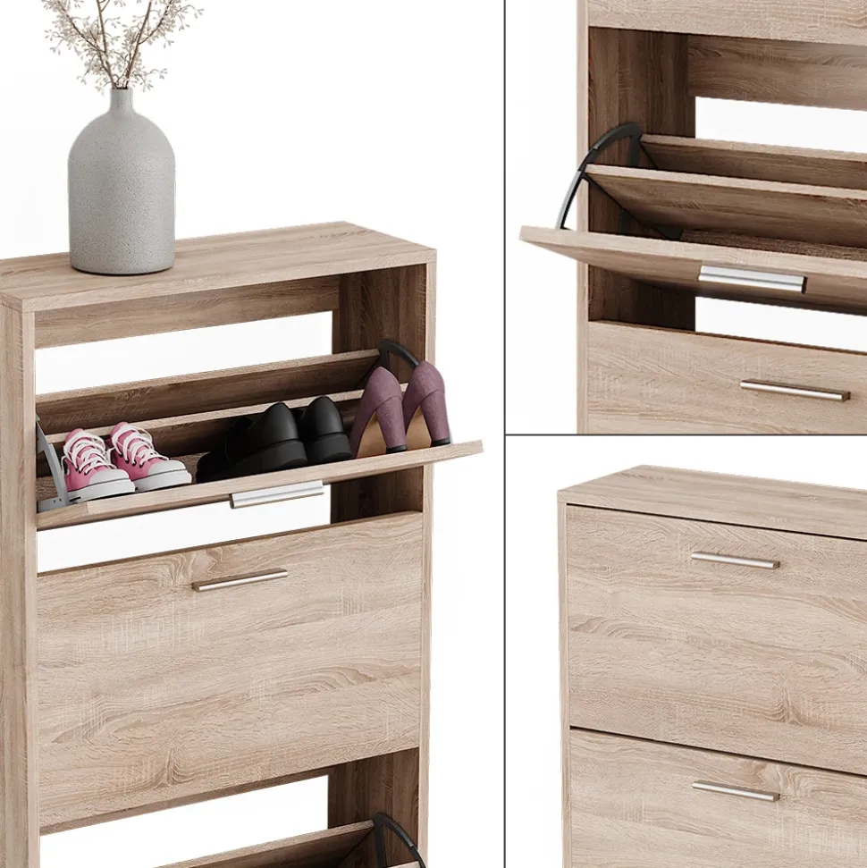 Schuhkipper Gizmo Sonoma 59 x 137 cm mit 4 Fächern Vicco