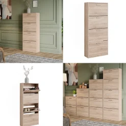 Schuhkipper Gizmo Sonoma 59 x 137 cm mit 4 Fächern Vicco