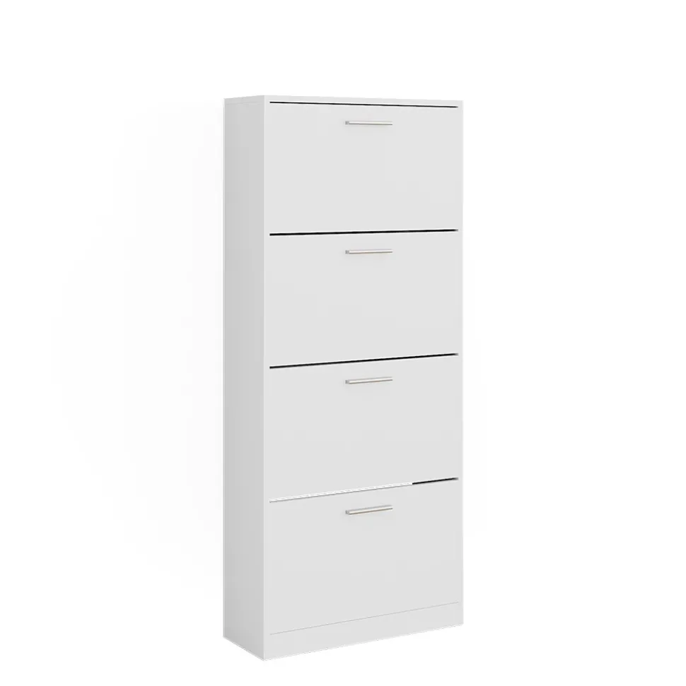 Schuhkipper Gizmo Weiß 59 x 137 cm mit 4 Fächern Vicco