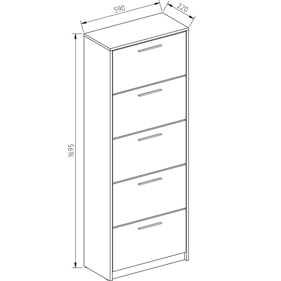 Schuhkipper Gizmo Weiß 59 x 169.5 cm Vicco