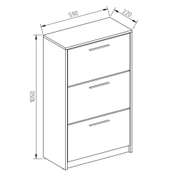 Schuhkipper Gizmo Weiß Hochglanz 59 x 105 cm Vicco