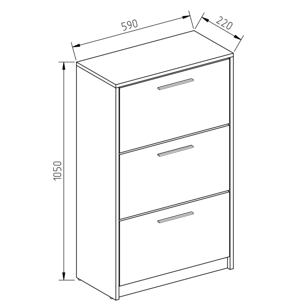 Schuhkipper Gizmo Weiß Hochglanz 59 x 105 cm Vicco