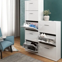 Schuhkipper Gizmo Weiß Hochglanz 59 x 105 cm Vicco