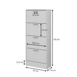Schuhkipper Gregor Weiß 63 x 150 cm Vicco