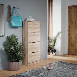 Schuhkipper Luca Sonoma 59 x 137 cm mit 4 Klappschubladen Vicco