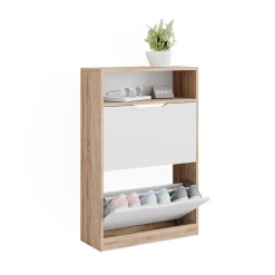 Schuhkipper Luca Sonoma/Weiß 59 x 89.5 cm mit 2 Fächern Vicco