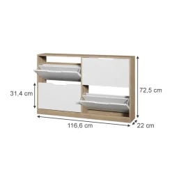 Schuhkipper Luca Sonoma/Weiß 116.6 x 72.5 cm mit 4 Fächern Vicco