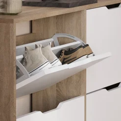 Schuhkipper Luca Sonoma/Weiß 116.6 x 72.5 cm mit 4 Fächern Vicco