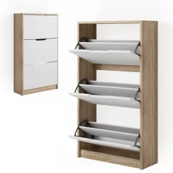 Schuhkipper Luca Sonoma/Weiß 59 x 105 cm 3 Fächer Vicco