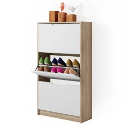 Schuhkipper Luca Sonoma/Weiß 59 x 105 cm 3 Fächer Vicco