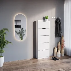 Schuhkipper Luca Weiß 2 Teile, mit LED Spiegel Vicco