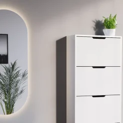 Schuhkipper Luca Weiß 2 Teile, mit LED Spiegel Vicco