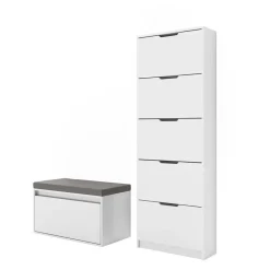 Schuhkipper Luca Weiß 2 Teile, mit Sitzbank Vicco