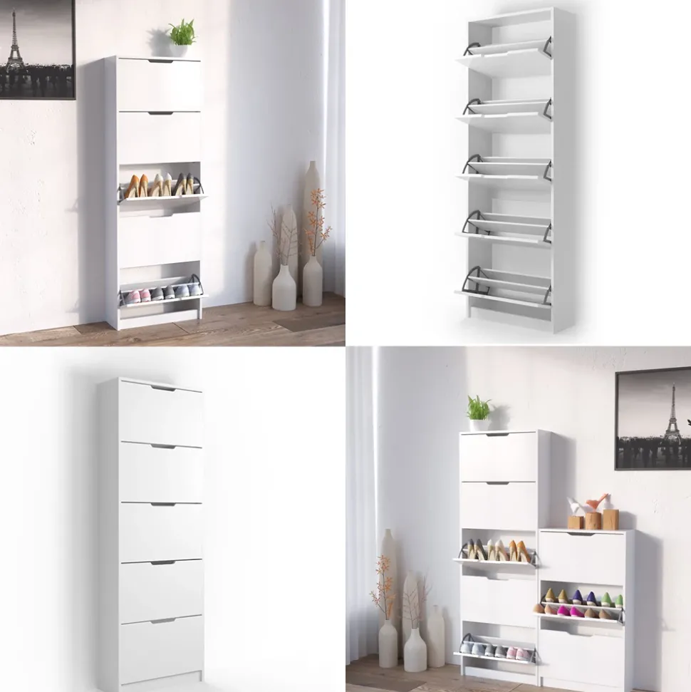 Schuhkipper Luca Weiß 22 x 169 cm 5 Fächer Vicco