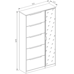 Schuhkipper Luca Weiß 22 x 169 cm Vicco