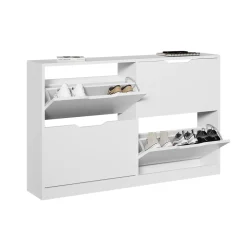 Schuhkipper Luca Weiß 116.6 x 72.5 cm mit 4 Fächern Vicco