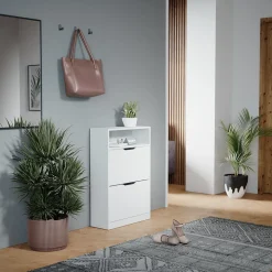 Schuhkipper Luca Weiß 59 x 89.5 cm mit 2 Fächern Vicco