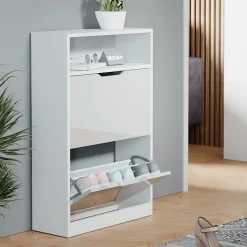 Schuhkipper Luca Weiß 59 x 89.5 cm mit 2 Fächern Vicco