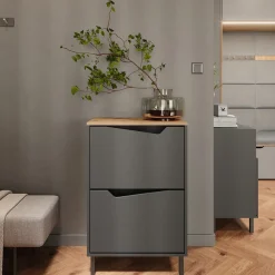 Schuhkipper Marelle Anthrazit/Artisan 60 x 91.6 cm mit 2 Fächern Vicco