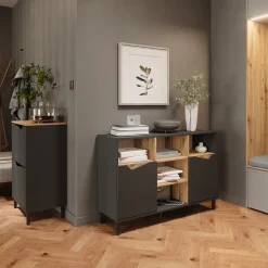 Schuhkipper Marelle Anthrazit/Artisan 60 x 91.6 cm mit 2 Fächern Vicco