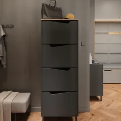 Schuhkipper Marelle Anthrazit/Artisan 60 x 167.4 cm mit 4 Fächern Vicco