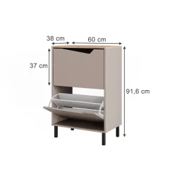 Schuhkipper Marelle Greige/Artisan 60 x 91.6 cm mit 2 Fächern Vicco