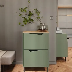 Schuhkipper Marelle Grün/Artisan 60 x 91.6 cm mit 2 Fächern Vicco