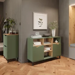 Schuhkipper Marelle Grün/Artisan 60 x 91.6 cm mit 2 Fächern Vicco