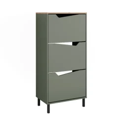 Schuhkipper Marelle Grün/Artisan 60 x 129.5 cm mit 3 Fächern Vicco