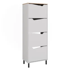 Schuhkipper Marelle Weiß/Artisan 60 x 167.4 cm mit 4 Fächern Vicco