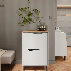 Schuhkipper Marelle Weiß/Artisan 60 x 91.6 cm mit 2 Fächern Vicco