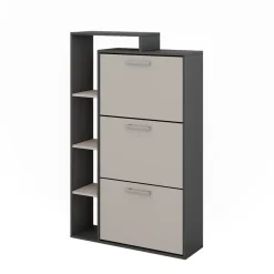 Schuhkipper Orlando Anthrazit/Greige 80 x 128.3 cm mit 3 Fächern Vicco