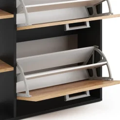 Schuhkipper Orlando Goldkraft Eiche/Anthrazit 24.5 x 90 cm 2 Fächern Vicco