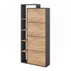 Schuhkipper Orlando Goldkraft Eiche/Anthrazit 80 x 166.1 cm mit 4 Fächern Vicco