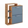Schuhkipper Orlando Goldkraft Eiche/Blau 80 x 90 cm Vicco