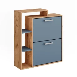 Schuhkipper Orlando Goldkraft Eiche/Blau 80 x 90 cm Vicco