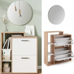 Schuhkipper Orlando Sonoma 2 Teile, mit Spiegel Vicco