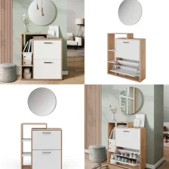 Schuhkipper Orlando Sonoma 2 Teile, mit Spiegel Vicco